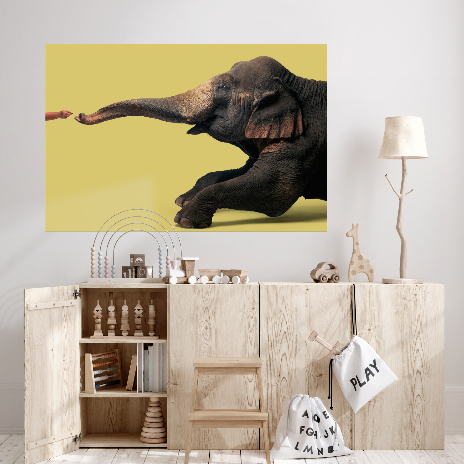 Elephant Makes a Connection | Fine Art Animal and Wildlife Photography Prints by Steve Grubman